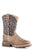 Roper Girls Toddler Brown Leather Cheetah Square Cowboy Boots