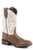 Roper Kids Boys White/Tan Leather Monterey Cowboy Boots