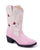 Roper Kids Girls Western Lighted Pink Faux Leather Creme Butterfly Cowboy Boots