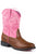 Roper Lightning Kids Tan Faux Leather Girls Light Up Western Boots