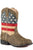 Roper Kids Boys Brown Faux Leather Patriot Cowboy Boots
