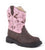Roper Kids Girls Western Lighted Brown Faux Leather Floral Embroidery Cowboy Boots