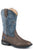 Roper Kids Boys Brown/Blue Faux Leather Dazzle Cowboy Boots