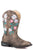 Roper Kids Girls Brown Faux Leather Dazzle Floral Lights Cowboy Boots