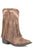 Roper Fringes Kids Girls Brown Faux Leather Cowboy Boots