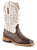 Roper Kids Boys Square Toe Brown Faux Ostrich Leather Comfort Cowboy Boots