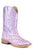 Roper Lavender Kids Purple Faux Leather Western Floral Glitter Boots