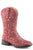 Roper Girls Kids Red Multi Faux Leather Glitter Galore Cowboy Boots
