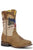 Roper Boys Kids Oiled Tan Leather American Bull Cowboy Boots
