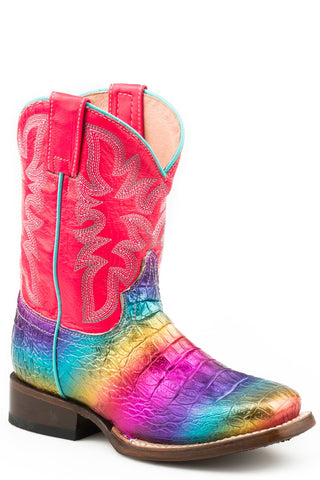 Roper Girls Kids Multi-Color Leather Ali Cowboy Boots