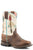 Roper Kids Boys White Leather Arrow Feather Cowboy Boots