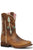 Roper Girls Kids Waxy Brown Leather Arrow Feather Cowboy Boots
