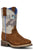 Roper Boys Kids Brown Leather 8 Seconds Geo Cowboy Boots