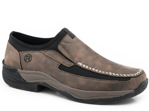 Roper Mens Brown Faux Leather Colt Loafer Shoes