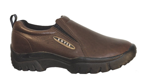 Roper Mens Performance Sport Slip-On Brown Bay Leather Comfort Loafer Shoes