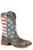 Roper 12In Mens Brown Leather American Flag Cowboy Boots