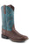 Roper Mens Brown/Teal Green Leather Monterey Cowboy Boots
