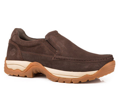 Roper Mens Brown Leather Maverick Loafer Shoes