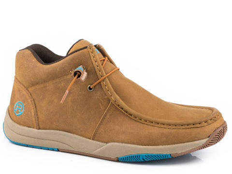 Roper Mens Tan Leather Clearcut Lace-Up Ankle Boots