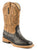 Roper Mens Square Toe Black Faux Ostrich Leather Western Cowboy Boots