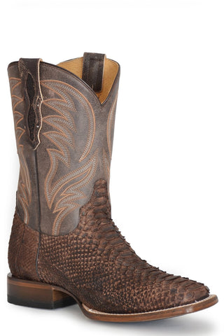 Roper Mens Oily Brown Python Peyton 13In Cowboy Boots