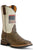 Roper Mens Brown/White Leather America Strong Cowboy Boots