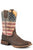 Roper Mens Brown Leather American Patriot Cowboy Boots