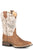 Roper Mens Tan/White Leather Out of Sight Cowboy Boots