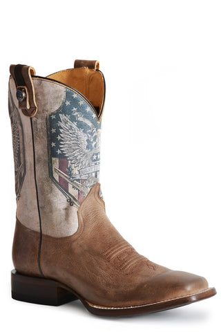 Roper Mens Waxy Brown Leather 2nd Amendment Ccs Cowboy Boots
