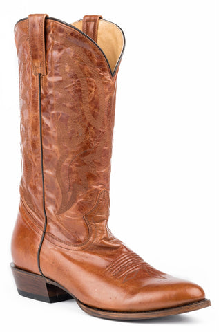 Roper Mens Tan Leather Cassidy Cowboy Boots