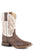 Roper Mens White/Brown Leather Parker 11In Cowboy Boots
