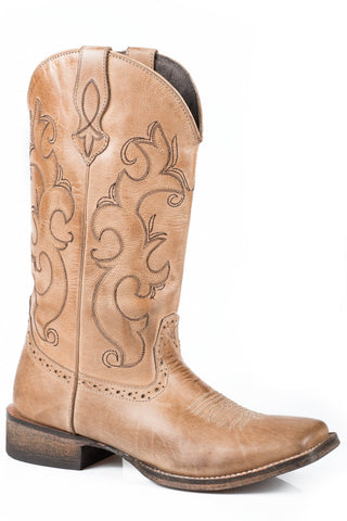 Roper Lindsey Ladies Tan Leather Western Boots