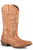 Roper Womens Tan Leather Tina 12In Burnished Cowboy Boots