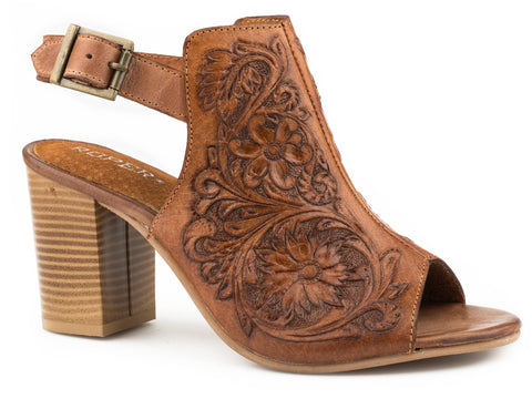 Roper Heels Womens Tan Leather Mika Sandal Shoes