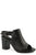 Roper Womens Black Leather Mika Geo 3In Heel Sandal Shoes