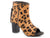 Roper Womens Tan Leopard Leather Betsy Sandals Peep Toe Heels