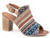 Roper Womens Multi-Color Leather Mika Aztec Tapestry Peep Toe Peep Toe Heels