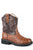 Roper Chunk Rider Ladies Tan Faux Leather Ostrich Western Boots
