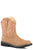 Roper Womens Tan Faux Leather Chunk Rider Cowboy Boots