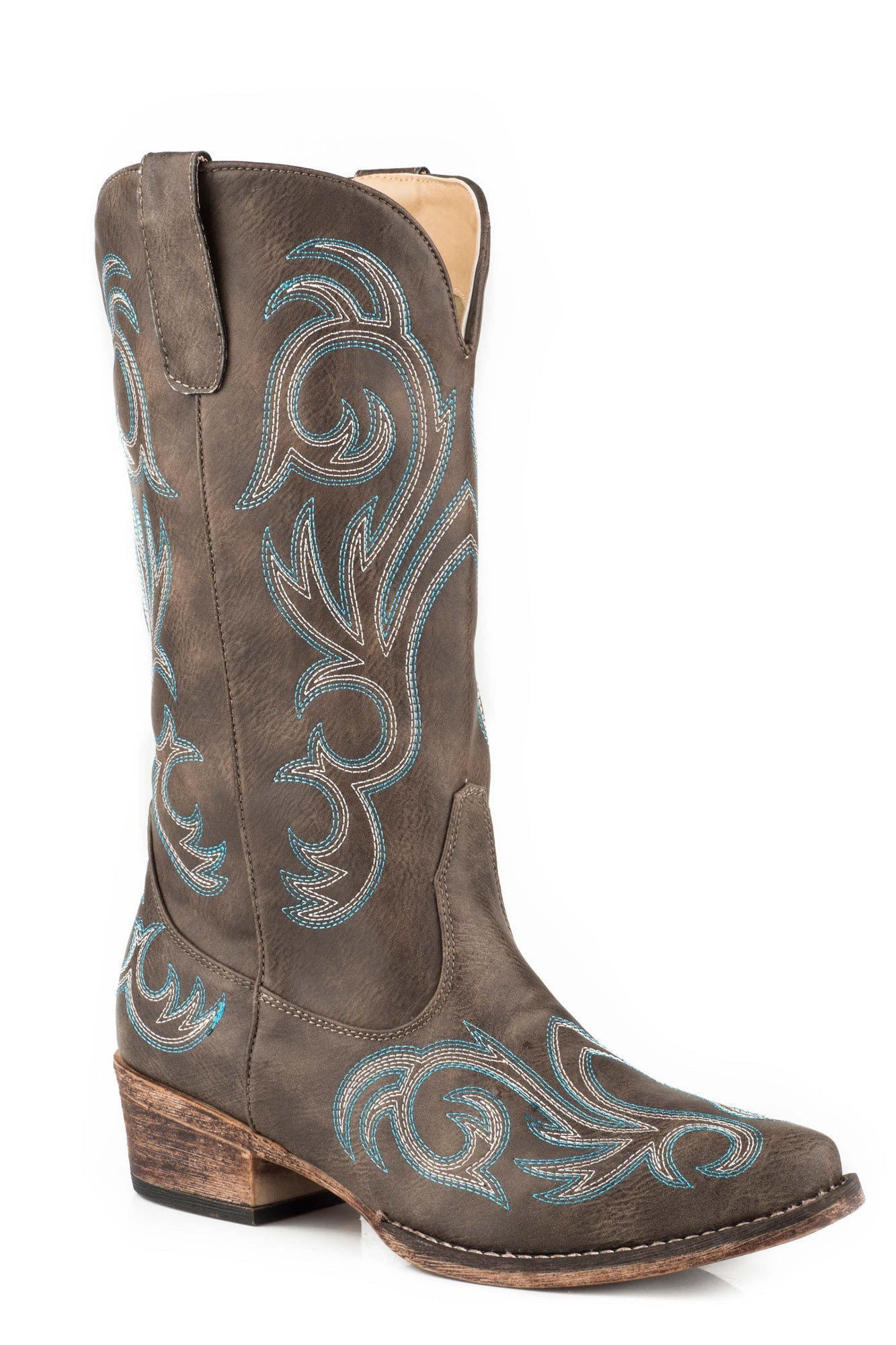 Roper Riley Womens Brown Faux Leather Cowboy Boots – The Western
