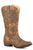 Roper Womens Cognac Faux Leather Riley Scroll Cowboy Boots