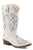 Roper Womens White Faux Leather Riley Glitz Cowboy Boots