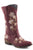 Roper Womens Vintage Wine Faux Leather Riley Floral Cowboy Boots