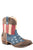 Roper Womens Blue/Brown Faux Leather Stars And Stripes Cowboy Boots