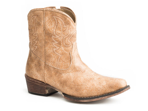 Roper Womens Beige Faux Leather Shay Cowboy Boots