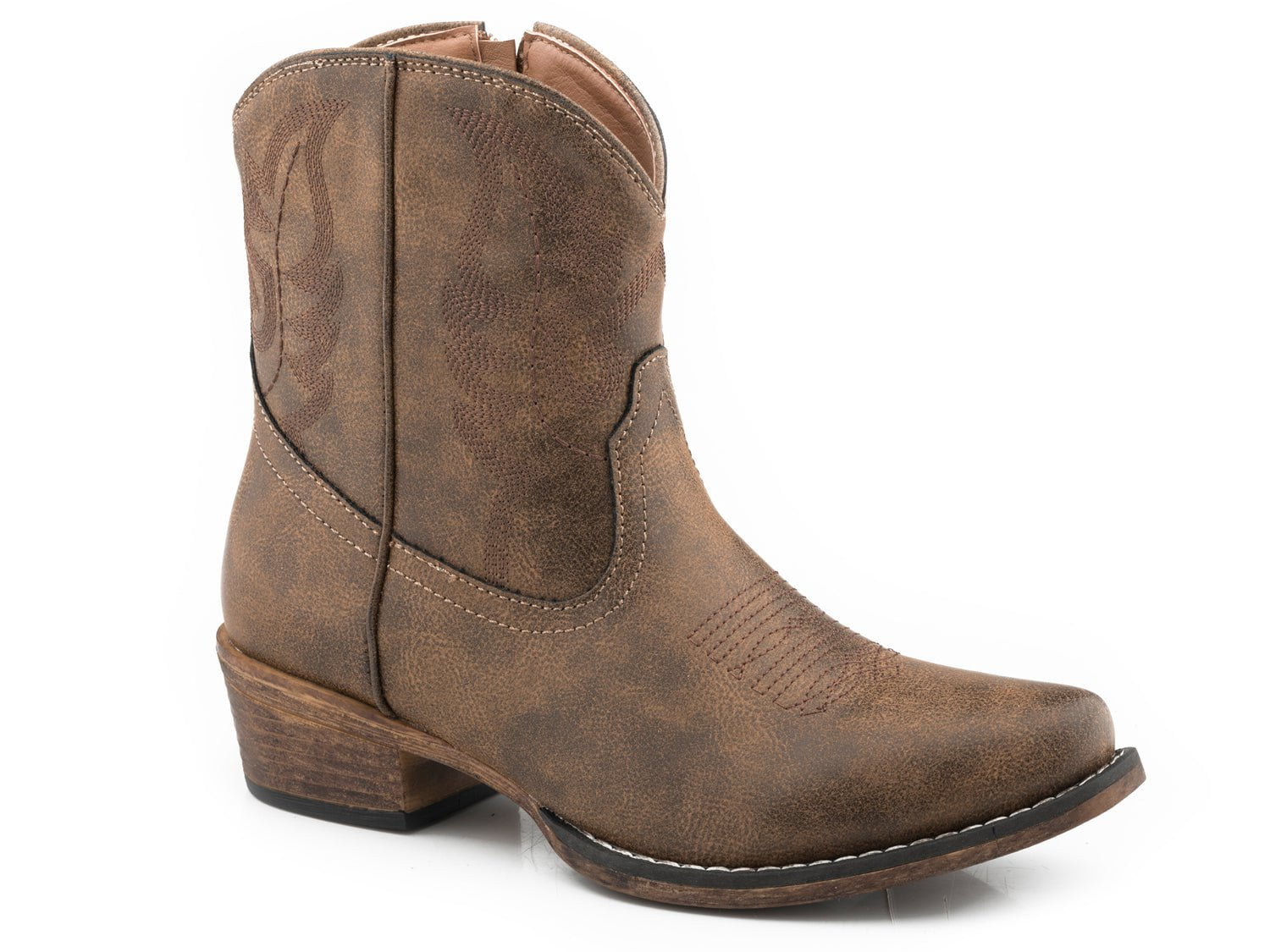 Roper Womens Brown Faux Leather Shay 7In Cowboy Boots The Western Company