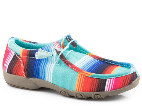 Roper Womens Multi-Color Fabric Chillin Serape Chukka Oxford Shoes