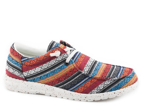 Roper Womens Multi-Color Fabric Hang Loose Serape Loafer Shoes