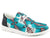 Roper Womens Blue Fabric Hang Loose Aztec Oxford Shoes