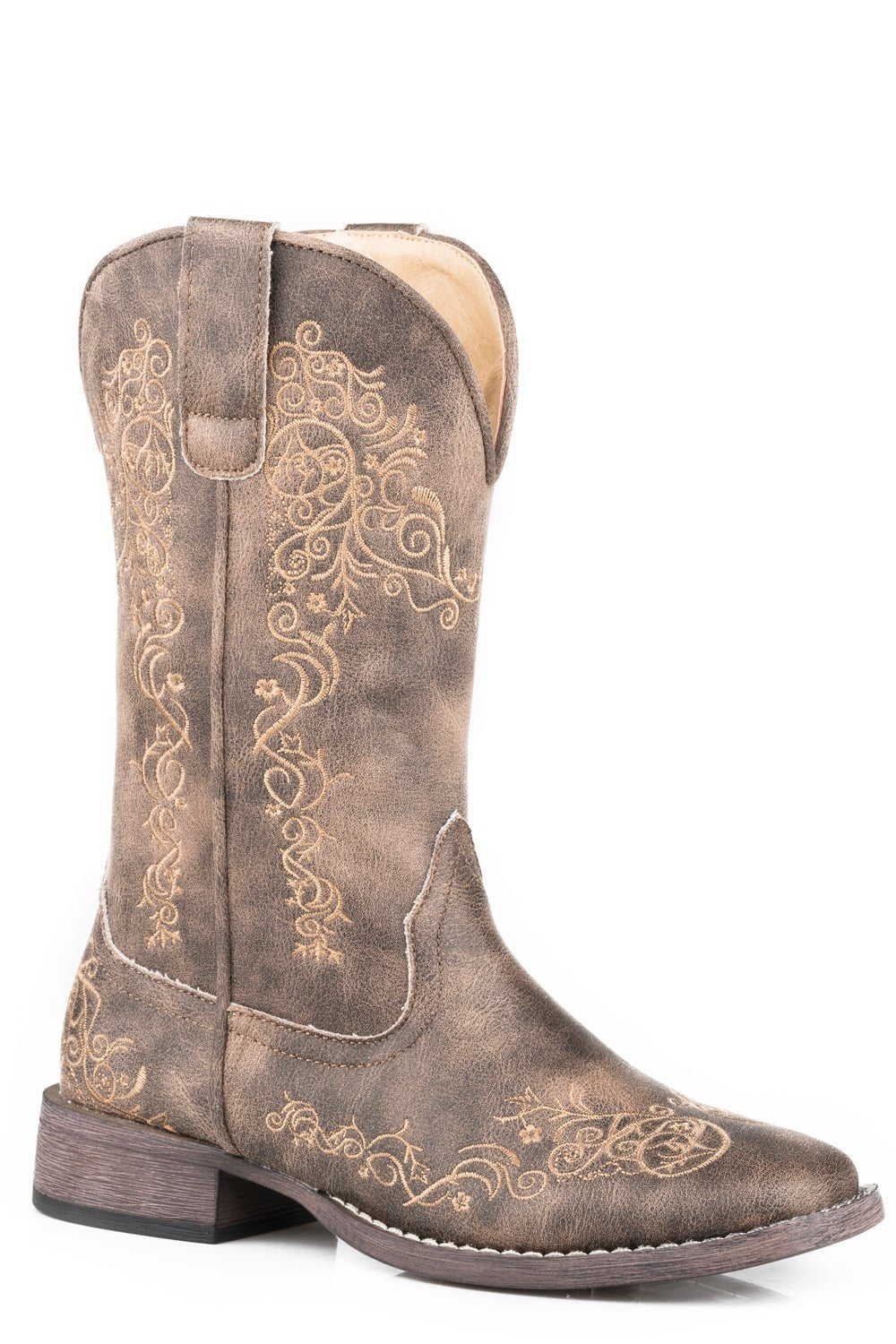 Roper Womens Brown Faux Leather Riley Scroll 12In Cowboy Boots – The ...